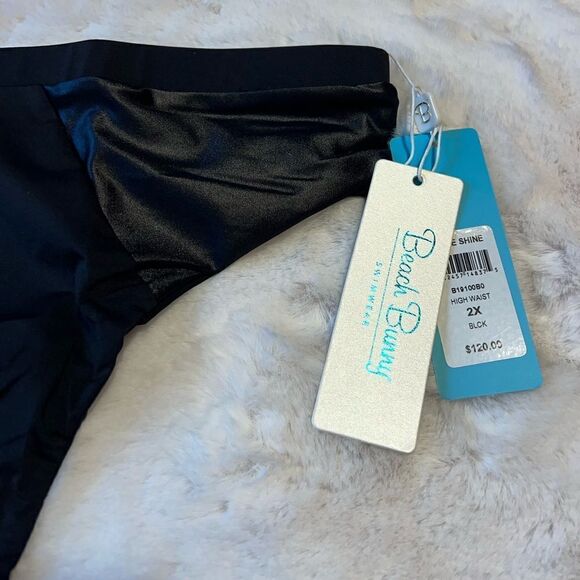 MATTE SHINE BEACH BUNNY HIGH WAISTED BOTTOM. - Picture 2 of 8